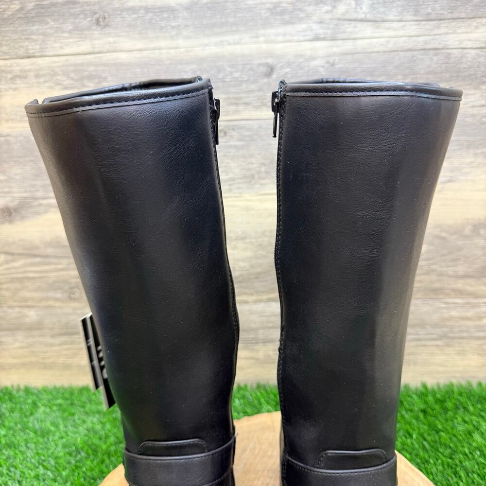 NEW Madden NYC Youth - Size 5 - Black Faux Leather Tall Fashion Moto Boots - Picture 3 of 10